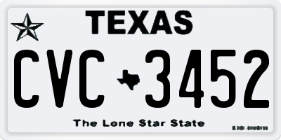 TX license plate CVC3452