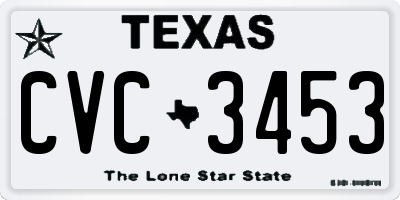 TX license plate CVC3453