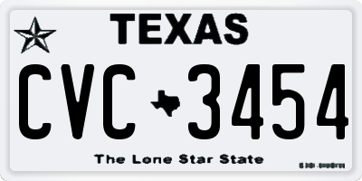 TX license plate CVC3454