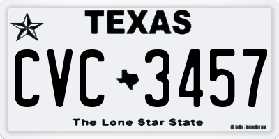 TX license plate CVC3457