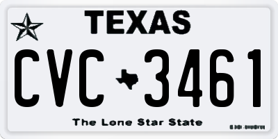 TX license plate CVC3461