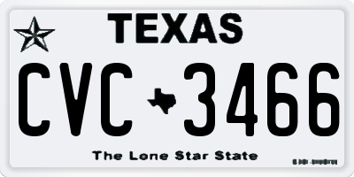 TX license plate CVC3466