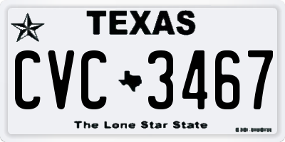 TX license plate CVC3467