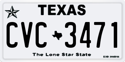 TX license plate CVC3471