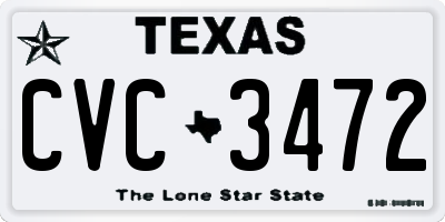 TX license plate CVC3472