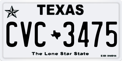 TX license plate CVC3475