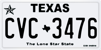 TX license plate CVC3476