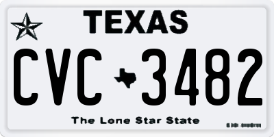 TX license plate CVC3482