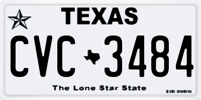 TX license plate CVC3484