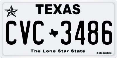 TX license plate CVC3486