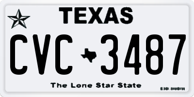 TX license plate CVC3487