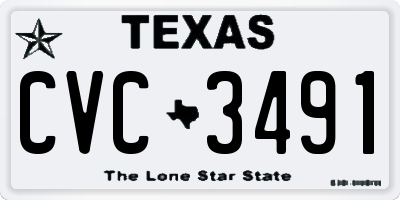 TX license plate CVC3491