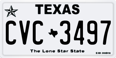 TX license plate CVC3497