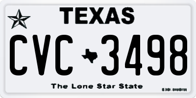 TX license plate CVC3498