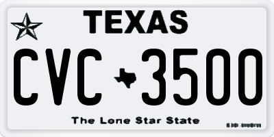 TX license plate CVC3500