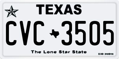 TX license plate CVC3505