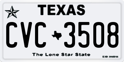 TX license plate CVC3508