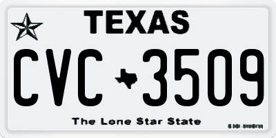 TX license plate CVC3509