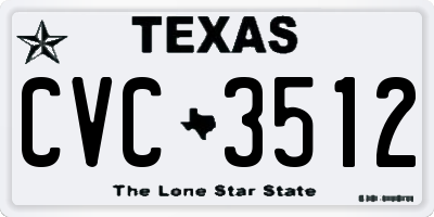 TX license plate CVC3512