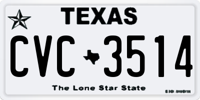 TX license plate CVC3514