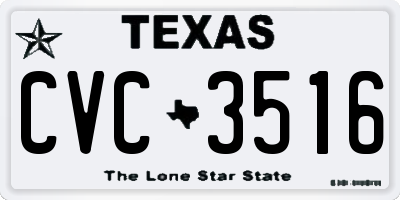 TX license plate CVC3516