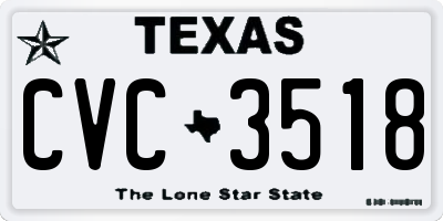 TX license plate CVC3518