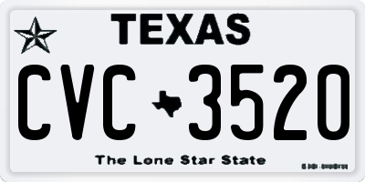 TX license plate CVC3520