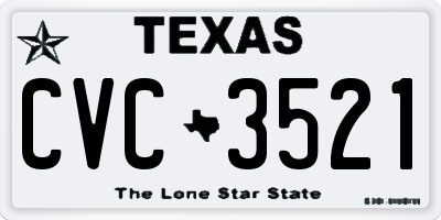 TX license plate CVC3521