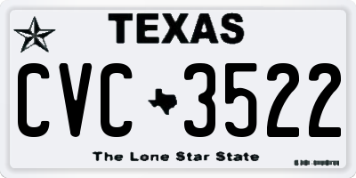 TX license plate CVC3522