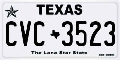 TX license plate CVC3523