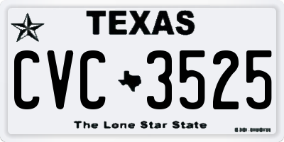 TX license plate CVC3525