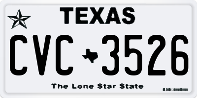 TX license plate CVC3526