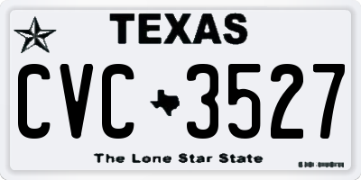 TX license plate CVC3527