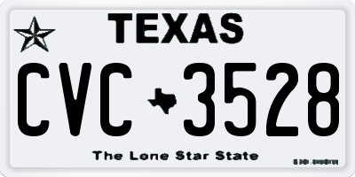 TX license plate CVC3528