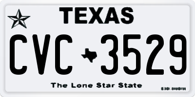 TX license plate CVC3529