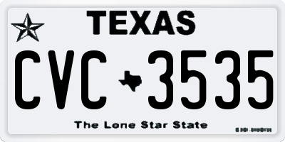 TX license plate CVC3535