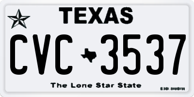 TX license plate CVC3537