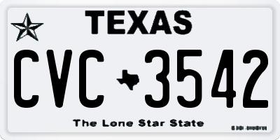 TX license plate CVC3542