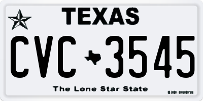 TX license plate CVC3545