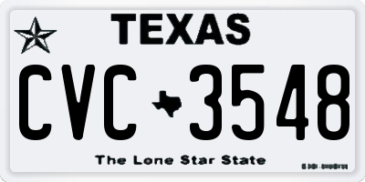 TX license plate CVC3548