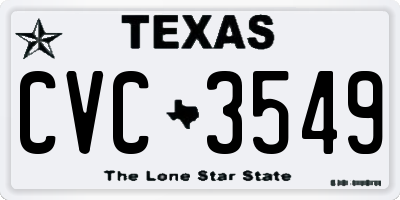 TX license plate CVC3549