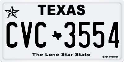 TX license plate CVC3554