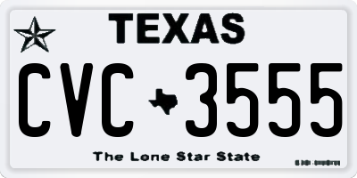 TX license plate CVC3555