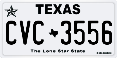 TX license plate CVC3556