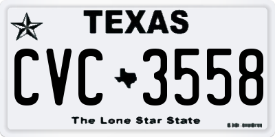 TX license plate CVC3558