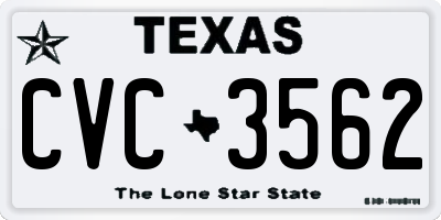 TX license plate CVC3562