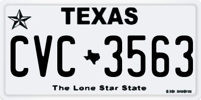 TX license plate CVC3563