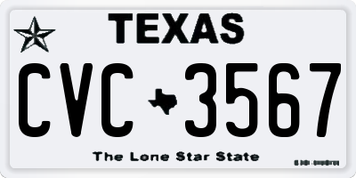 TX license plate CVC3567