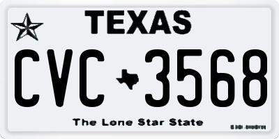 TX license plate CVC3568