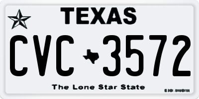 TX license plate CVC3572